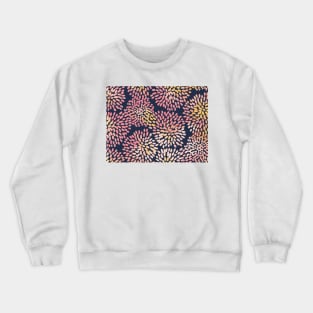 Navy and Pink Watercolor Firework Flowers Crewneck Sweatshirt